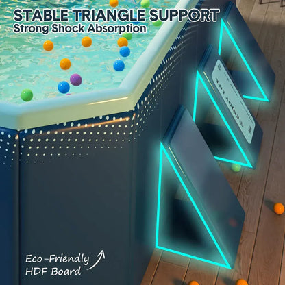 2.6m Foldable Pool PVC Non Inflatable Large Rectangle Pool Holding up to 6 People Hard Thickened Paddling Pool Easy Collapsible and Drainage 260×165×55cm - Image 5