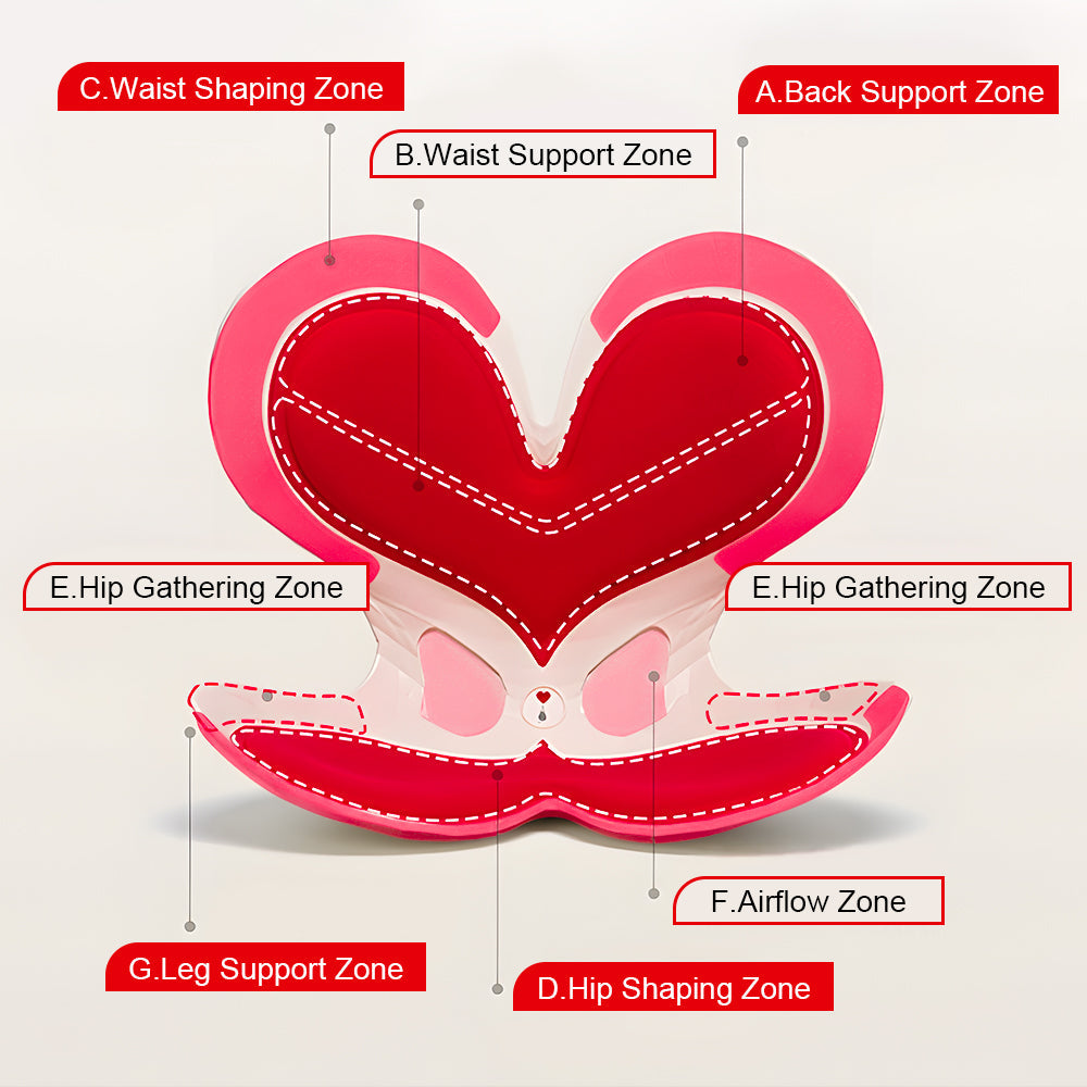 BKT Cushion Portable Ergonomic Lower Back Seat Lumbar Support Chair Posture Correction Max Load 110kg for Home Office Chair and Floor Seat Red Heart Design - Image 6