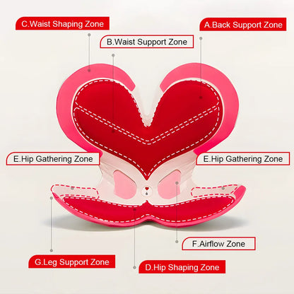 BKT Cushion Portable Ergonomic Lower Back Seat Lumbar Support Chair Posture Correction Max Load 110kg for Home Office Chair and Floor Seat Red Heart Design - Image 6