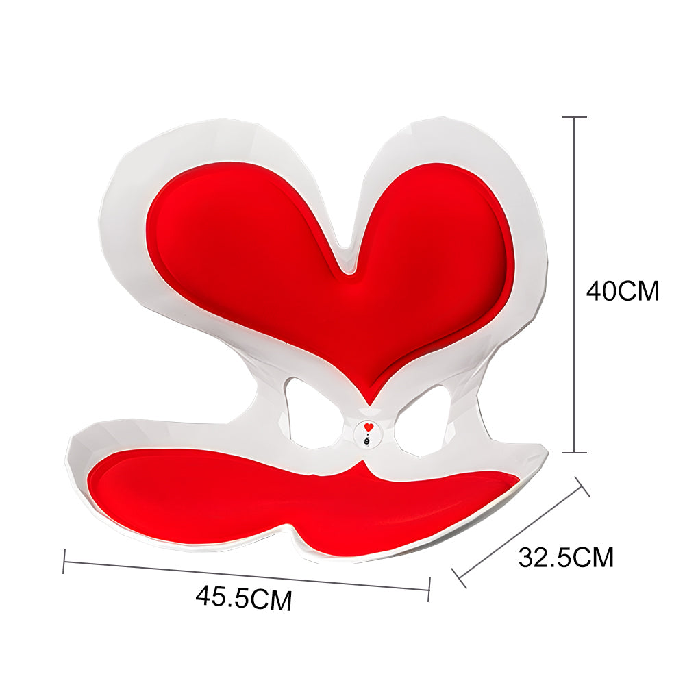 BKT Cushion Portable Ergonomic Lower Back Seat Lumbar Support Chair Posture Correction Max Load 110kg for Home Office Chair and Floor Seat Red Heart Design - Image 7
