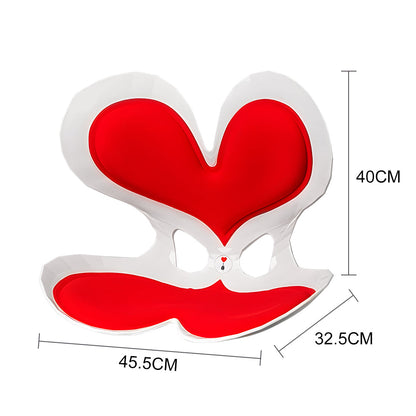 BKT Cushion Portable Ergonomic Lower Back Seat Lumbar Support Chair Posture Correction Max Load 110kg for Home Office Chair and Floor Seat Red Heart Design - Image 7