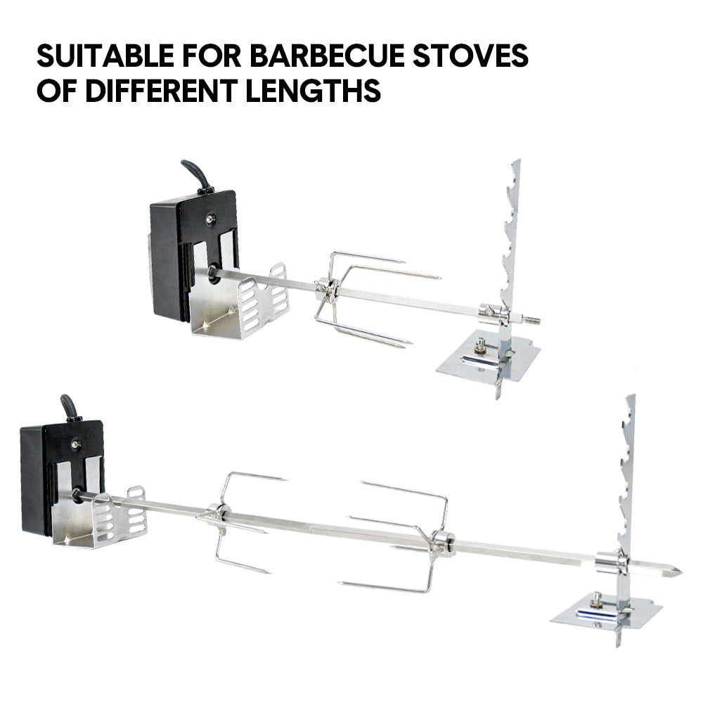 Automatic BBQ Rotisserie Kit Electric Stanless Steel Roast Spit Set Adjustable with Motor AU Plug for Grilling Hot Dog Chicken Steak - Image 5
