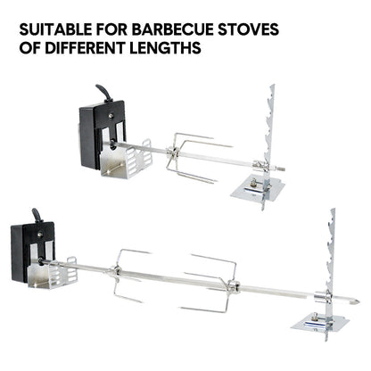 Automatic BBQ Rotisserie Kit Electric Stanless Steel Roast Spit Set Adjustable with Motor AU Plug for Grilling Hot Dog Chicken Steak - Image 5