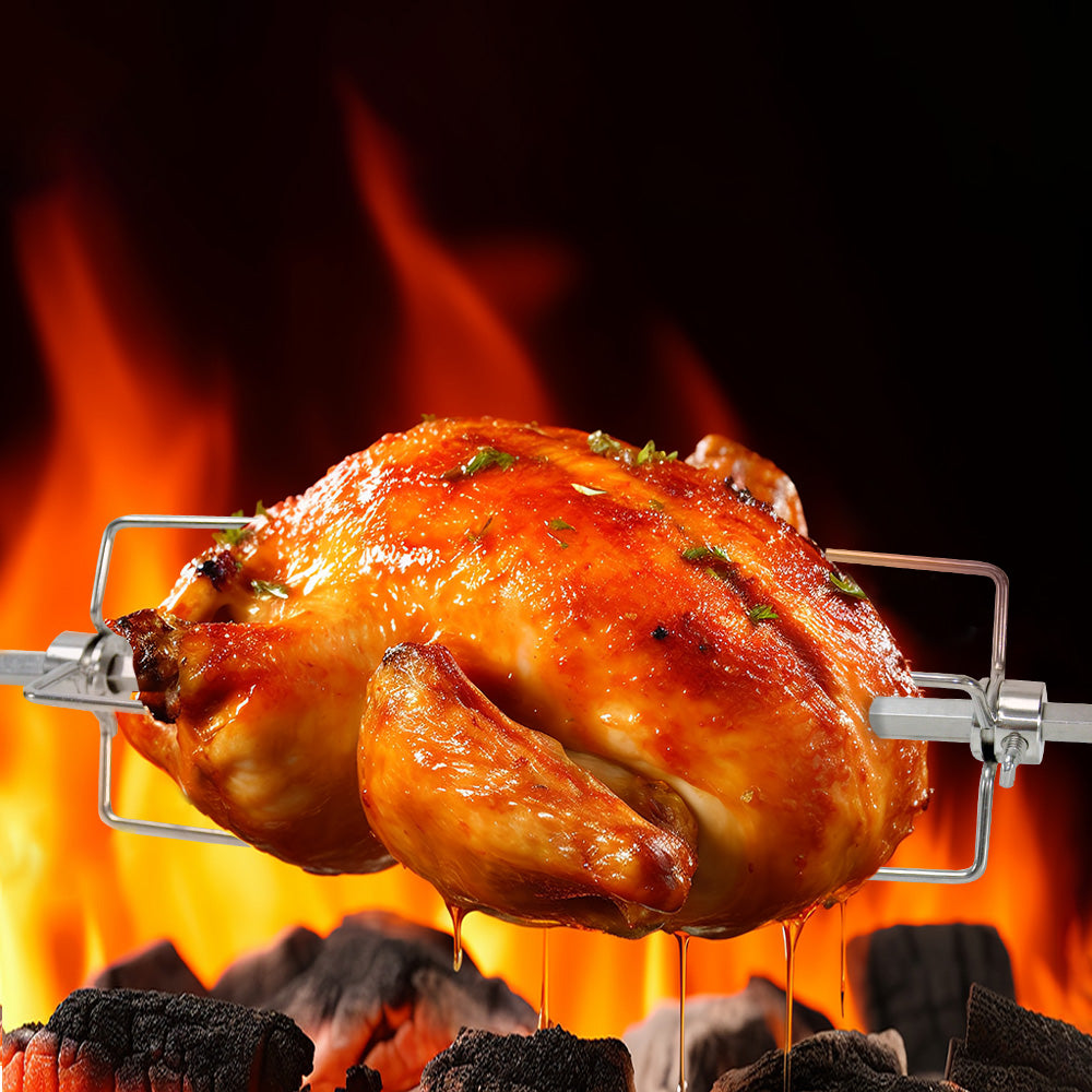 Automatic BBQ Rotisserie Kit Electric Stanless Steel Roast Spit Set Adjustable with Motor AU Plug for Grilling Hot Dog Chicken Steak - Image 9