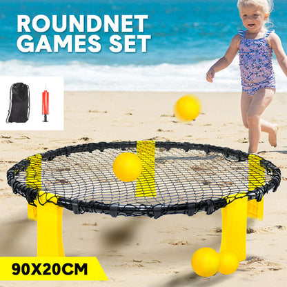 Portable Outdoor Spikeball Roundnet Game Set Team Beach Ball Game Bouncer Toy with Carrying Bag Net and 3 Balls Played Indoor Outdoor Lawn Beach Tailgating - Image 2