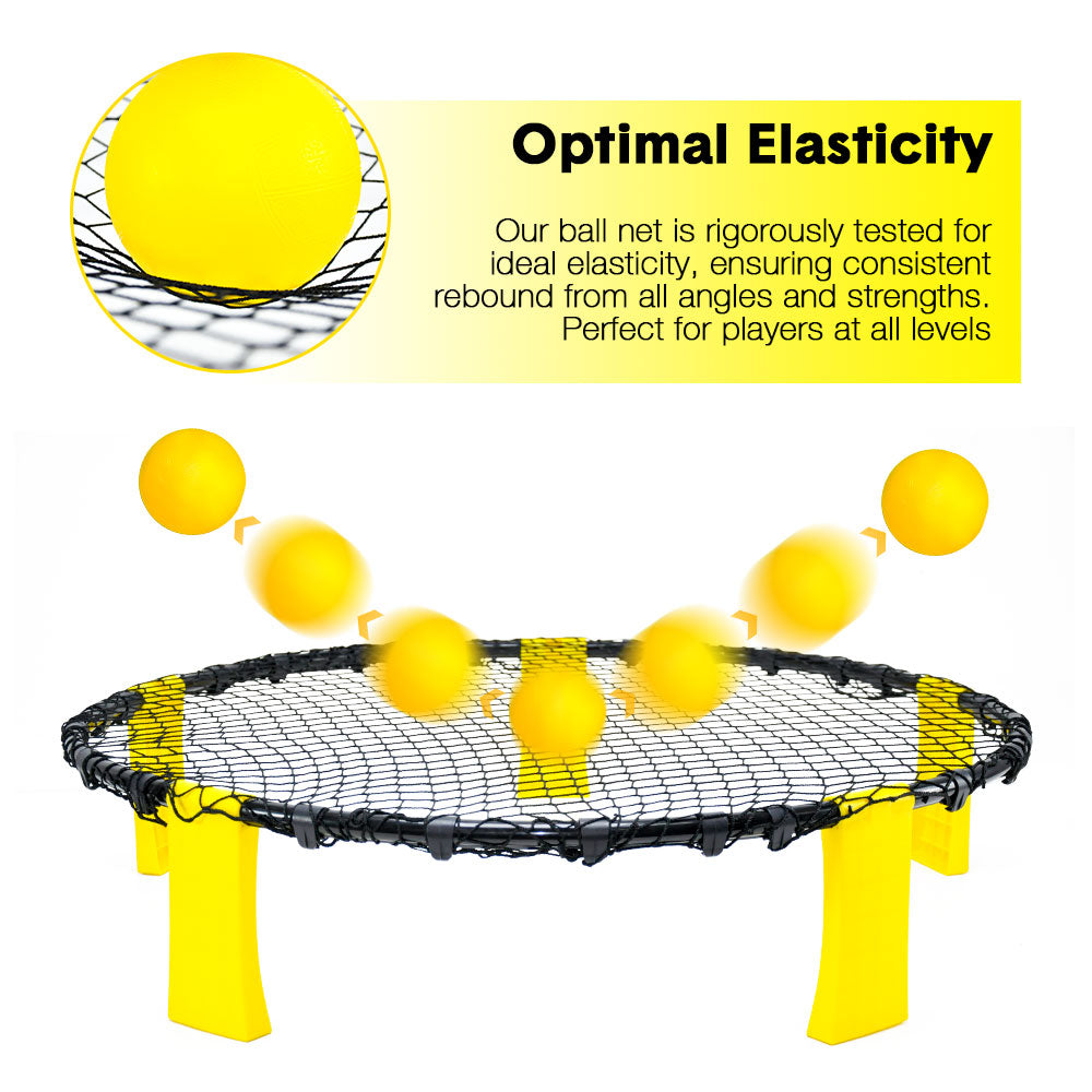 Portable Outdoor Spikeball Roundnet Game Set Team Beach Ball Game Bouncer Toy with Carrying Bag Net and 3 Balls Played Indoor Outdoor Lawn Beach Tailgating - Image 4