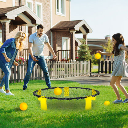 Portable Outdoor Spikeball Roundnet Game Set Team Beach Ball Game Bouncer Toy with Carrying Bag Net and 3 Balls Played Indoor Outdoor Lawn Beach Tailgating - Image 5