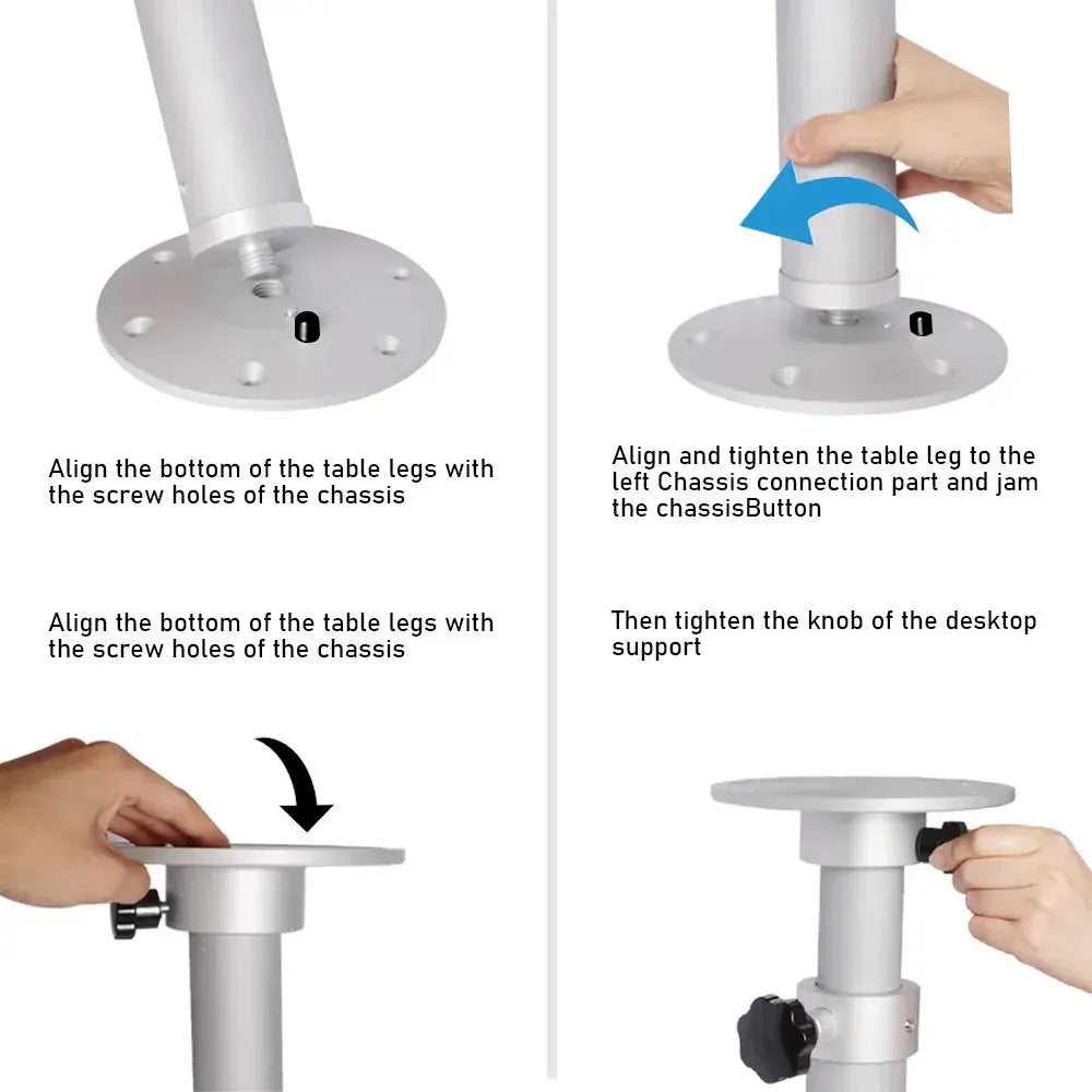 Table Pedestal Telescopic Furniture Leg 46-70cm Height Adjustable Easy Installation Detachable Aluminum Alloy Support for RV Boat Caravan Motorhome - Image 3