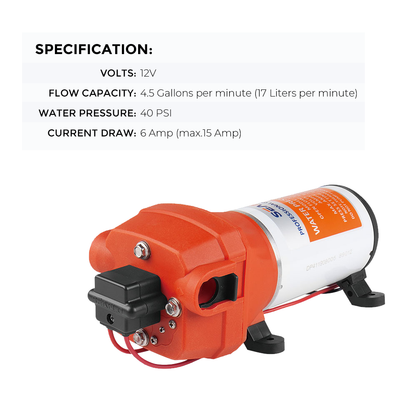 SEAFLO 12V Water Pump Pressure Diaphragm Self Priming Pump 4.5Gallons Per Min 17LPM 40PSI Water Booster for Caravan Motorhome Camper Trailer Boat Yacht - Image 7