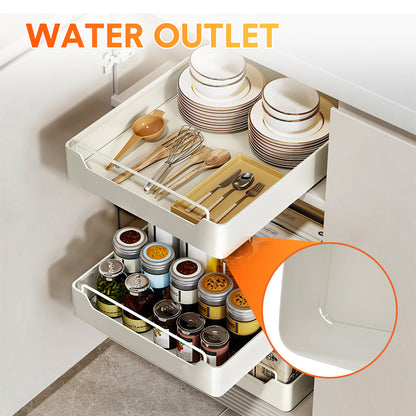2 Pack Sliding Out Drawer Pull Out Storage Cabinet Under Sink Organiser with Adhesive Nano Film for Kitchen Pantry Bathroom Cabinet Organizer Max Load 27KG - Image 2