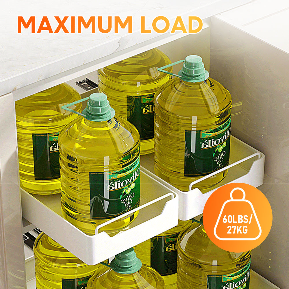 2 Pack Sliding Out Drawer Pull Out Storage Cabinet Under Sink Organiser with Adhesive Nano Film for Kitchen Pantry Bathroom Cabinet Organizer Max Load 27KG - Image 5