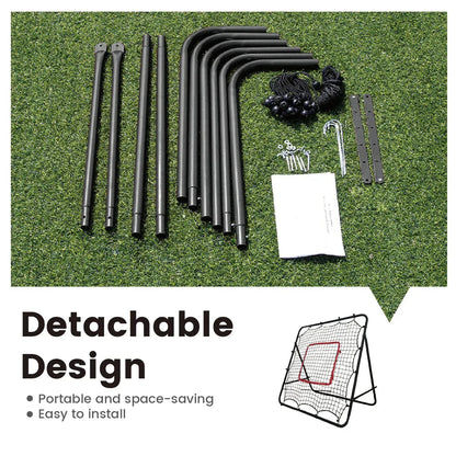 1m Football Rebounder Net Soccer Training Kickback Target Bounce Wall Detachable Metal Frame and PE Net For Passing Shooting Practice Sports Skills Trainer - Image 3
