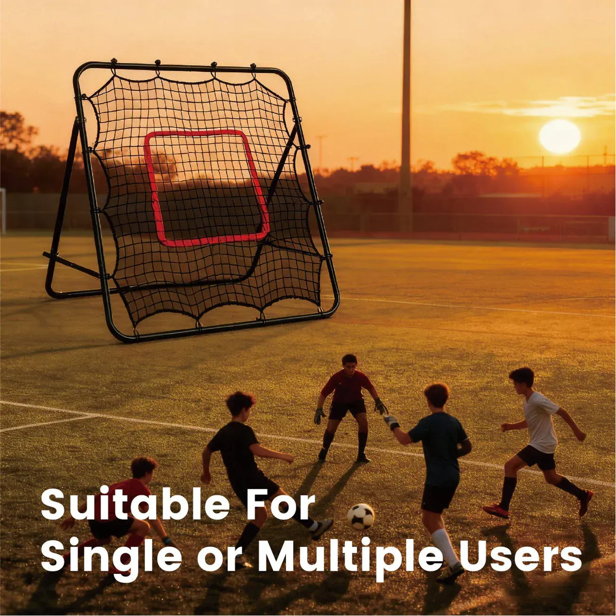 1m Football Rebounder Net Soccer Training Kickback Target Bounce Wall Detachable Metal Frame and PE Net For Passing Shooting Practice Sports Skills Trainer - Image 9