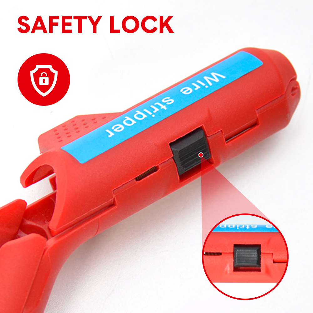 Wire Stripper Ergonomic Curved Handle Cable Stripping Splitting Cut Tool Wide Stripping Ranges Hand Tool with 6 Size Planer Holes for Electrical - Image 4