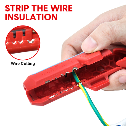 Wire Stripper Ergonomic Curved Handle Cable Stripping Splitting Cut Tool Wide Stripping Ranges Hand Tool with 6 Size Planer Holes for Electrical - Image 6