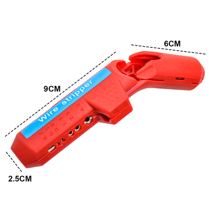 Wire Stripper Ergonomic Curved Handle Cable Stripping Splitting Cut Tool Wide Stripping Ranges Hand Tool with 6 Size Planer Holes for Electrical - Image 7