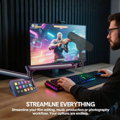 Studio Controller Keyboard Stream Controller Customizable Deck with 15 Shortcut Keys for Multi Applications Triggered in PC for Streaming Studio Work Game - Image 9
