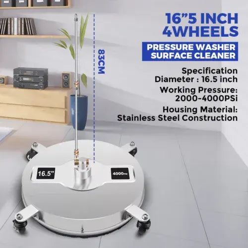 Alston 16.5 Inch High-Pressure Surface Cleaner Concrete Cleaner Driveway Cleaner 4000PSI-Stainless Steel with Quick Connector For Concrete Driveway - Image 3