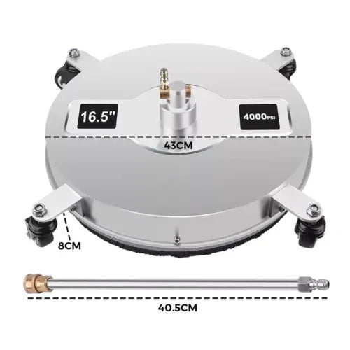 Alston 16.5 Inch High-Pressure Surface Cleaner Concrete Cleaner Driveway Cleaner 4000PSI-Stainless Steel with Quick Connector For Concrete Driveway - Image 7