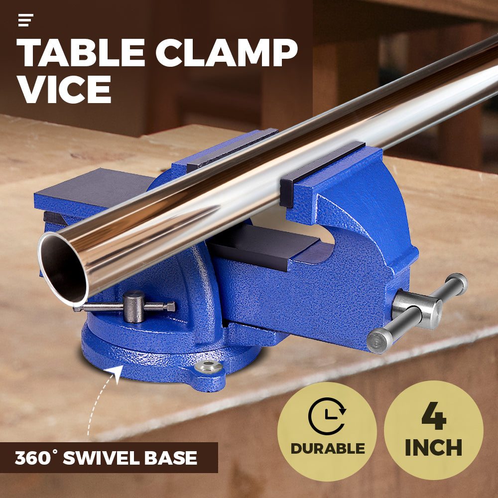 Heavy Duty 4" Bench Vice Table Top Clamp Vise with Anvil Swivel Base For Woodworking Fit for Home and Workshop Application - Image 4