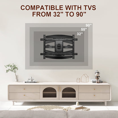 Telescopic Swivel and Tilt TV Monitor Wall Mount Bracket Load up to 85kg Full Motion Long Arm Bracket Max 48.5cm Extension For Most 32-80 inch Flat TVs - Image 5
