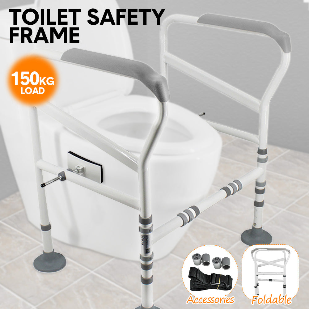 Toilet Frame Support Standing Disability Assist Aid Safety Grab Handle Rail Height and Width Adjustable For Elderly Disabled Max Load 150Kg - Image 2