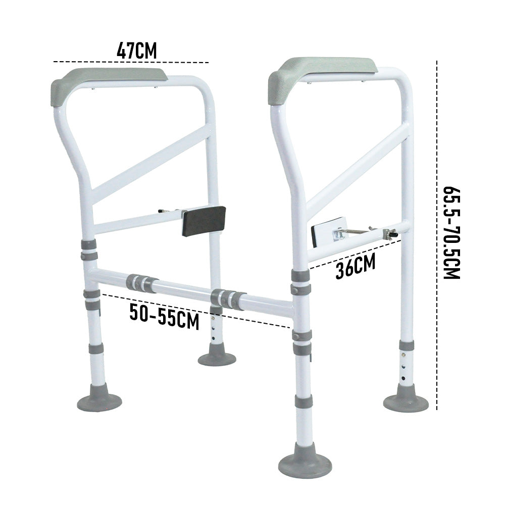 Toilet Frame Support Standing Disability Assist Aid Safety Grab Handle Rail Height and Width Adjustable For Elderly Disabled Max Load 150Kg - Image 7