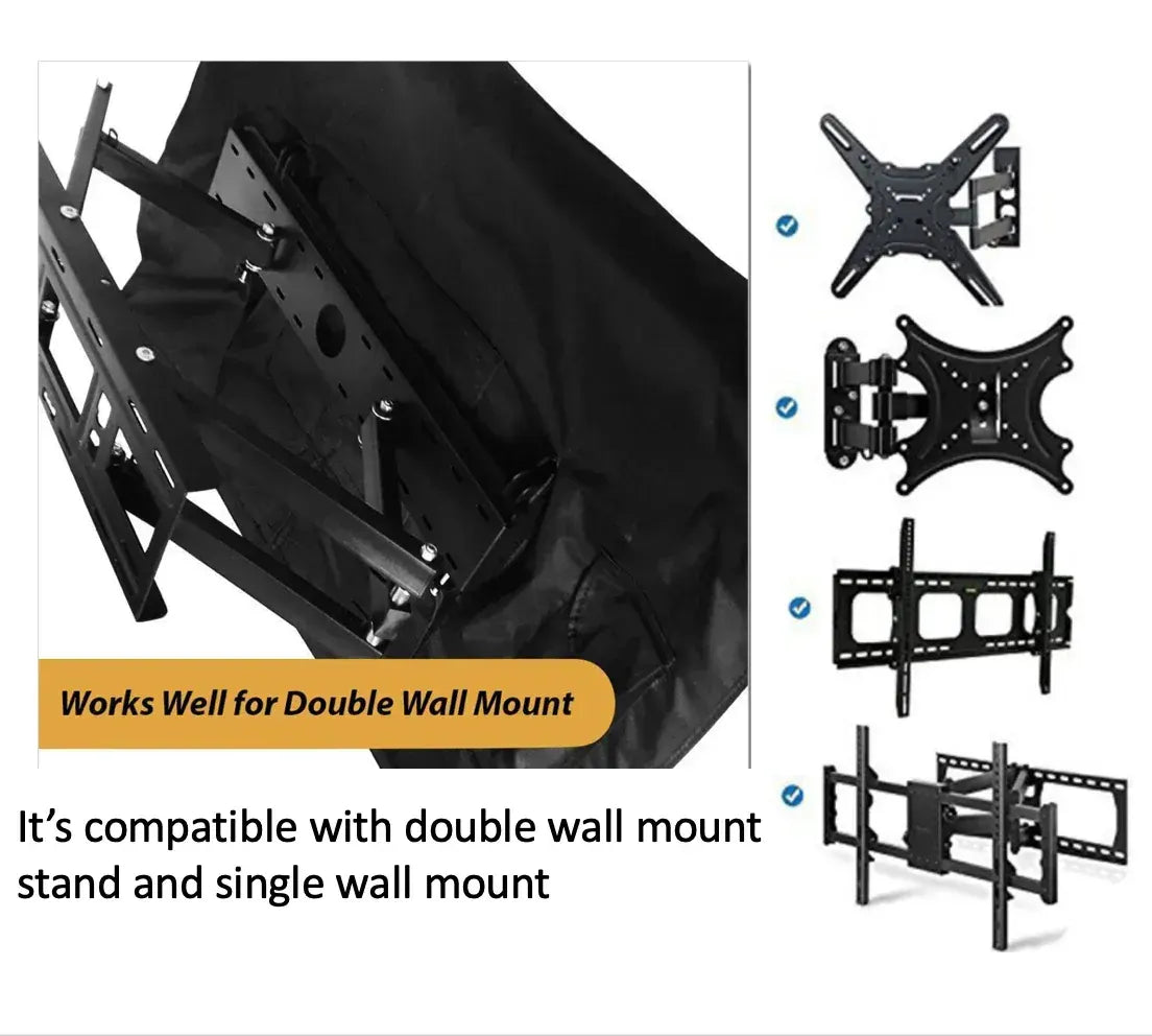 Dust-proof Outdoor TV Cover 55-58 Inch Flat Television Waterproof UV Resistant Protector, Built In Remote Controller Storage Pocket-XL - Image 3