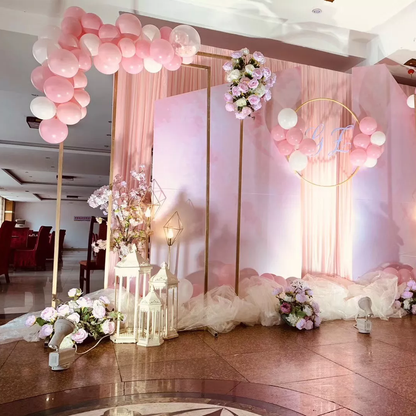 Golden Square Wedding Arch Adjustable 1M-2M Flower Rack Backdrop Stand Balloon Arch Stand for Wedding Birthday Party Garden Ceremony Decoration - Image 5