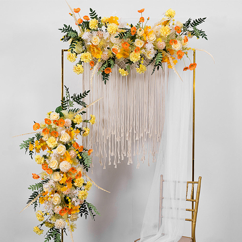 Golden Square Wedding Arch Adjustable 1M-2M Flower Rack Backdrop Stand Balloon Arch Stand for Wedding Birthday Party Garden Ceremony Decoration - Image 6