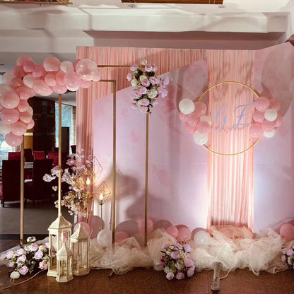 Golden Square Wedding Arch Adjustable 1M-2M Flower Rack Backdrop Stand Balloon Arch Stand for Wedding Birthday Party Garden Ceremony Decoration - Image 7