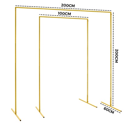 Golden Square Wedding Arch Adjustable 1M-2M Flower Rack Backdrop Stand Balloon Arch Stand for Wedding Birthday Party Garden Ceremony Decoration - Image 8