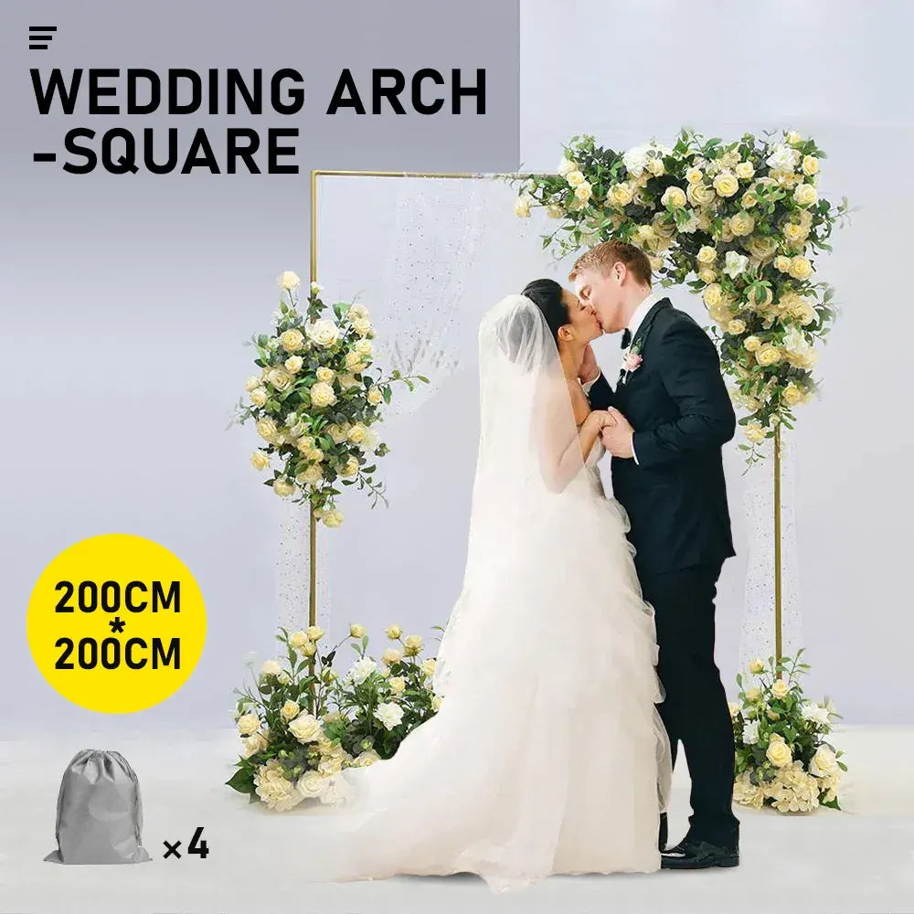 White Square Wedding Arch Adjustable 1M-2M Flower Rack Backdrop Stand Balloon Arch Stand for Wedding Birthday Party Garden Ceremony Decoration - Image 2