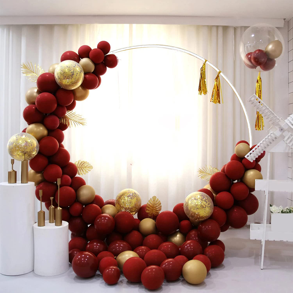 2M White Wedding Hoop Arch Metal Flower Ring Display Frame Balloon Circle Rack Backdrop for Wedding Birthday Party Garden Ceremony Decoration - Image 3