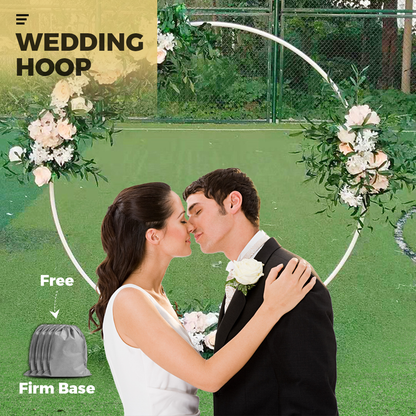 2M White Wedding Hoop Arch Metal Flower Ring Display Frame Balloon Circle Rack Backdrop for Wedding Birthday Party Garden Ceremony Decoration - Image 4