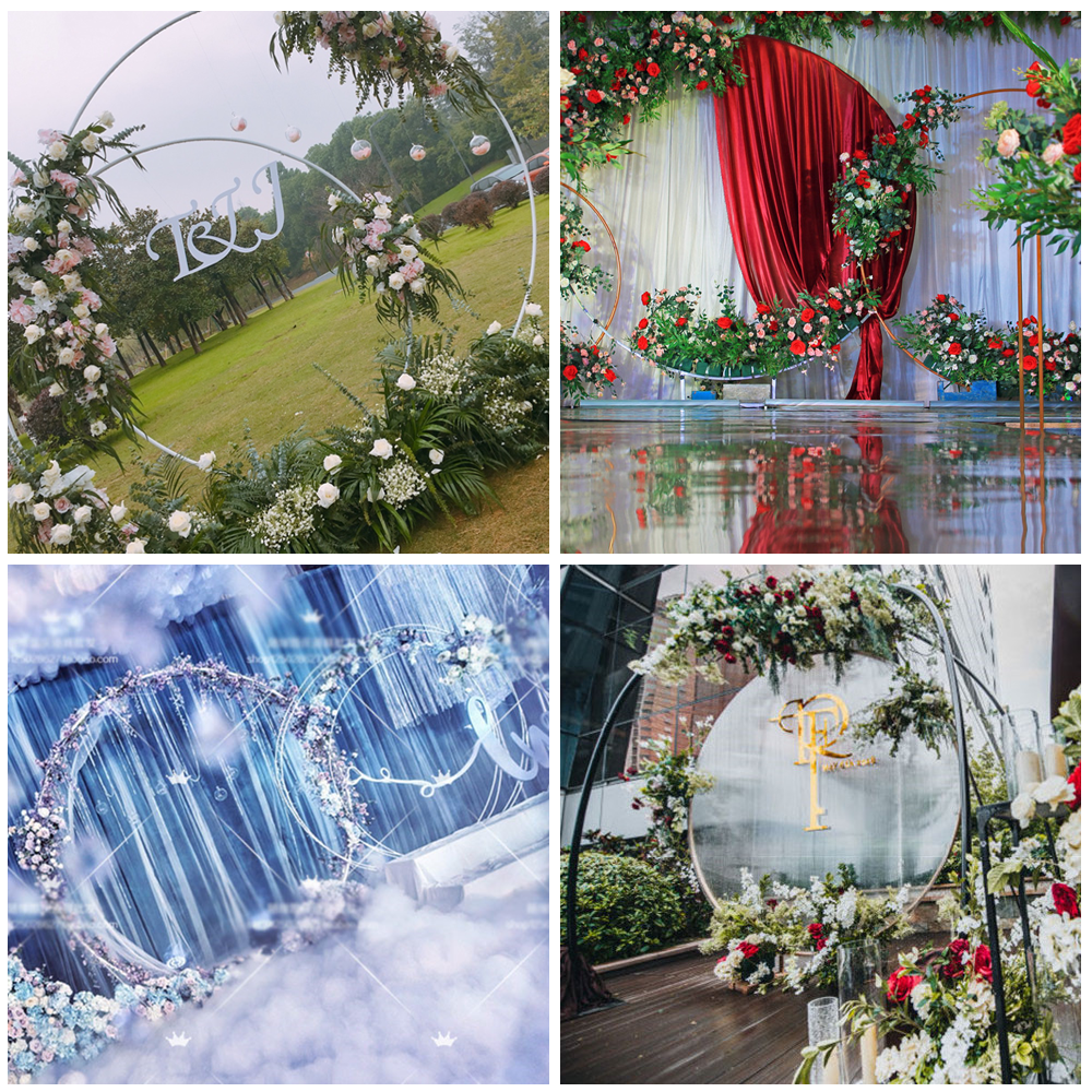 2M White Wedding Hoop Arch Metal Flower Ring Display Frame Balloon Circle Rack Backdrop for Wedding Birthday Party Garden Ceremony Decoration - Image 6