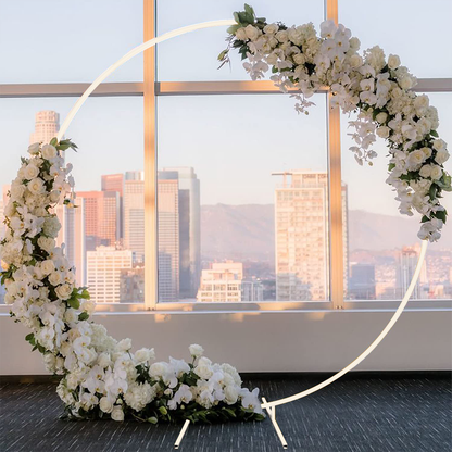 2M White Wedding Hoop Arch Metal Flower Ring Display Frame Balloon Circle Rack Backdrop for Wedding Birthday Party Garden Ceremony Decoration - Image 7