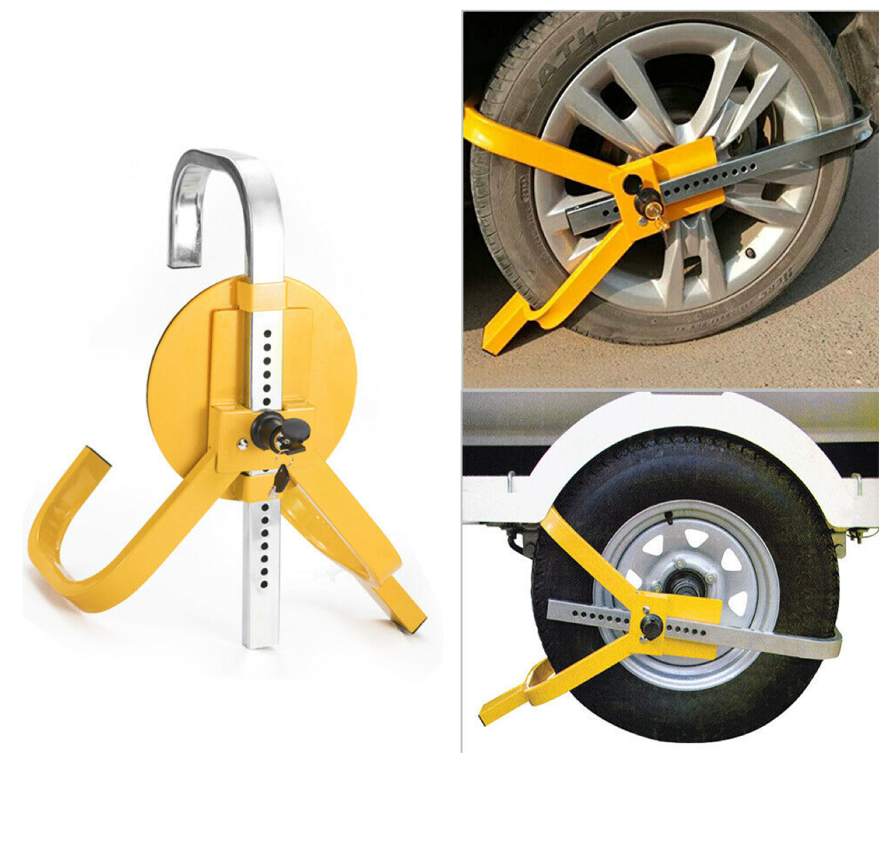 Wheel Clamp Defender Tyre Lock Adjustable for 13'' 14'' 15'' Truck SUV Trailer Caravan 195mm-230mm Heavy Duty with 2 Keys Anti Theft 1 Year Warranty - Image 4