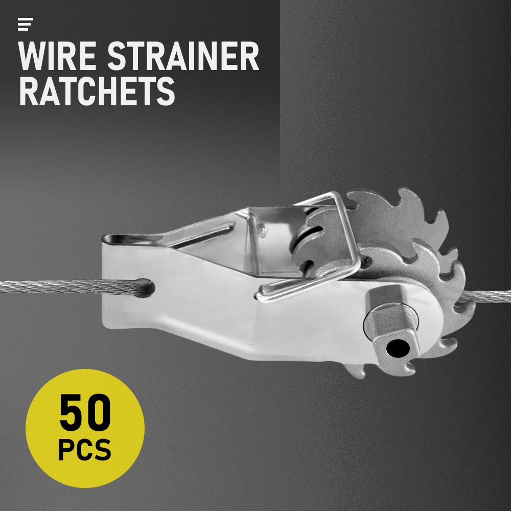 50 Pack Inline Cliplock Wire Strainer Aluminum Alloy Heavy Duty Wire Ratchet Tensioner for Electric Fence - Image 2
