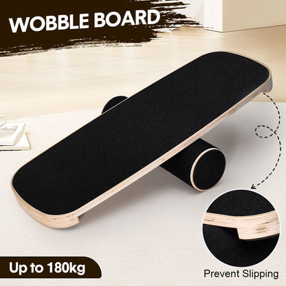 Wooden Balance Board Non-Slip Roller Board Home Fitness Balance Trainer Improves Core Stability for Snowboard Skateboard Surf Yoga Training Max Load 200kg - Image 2