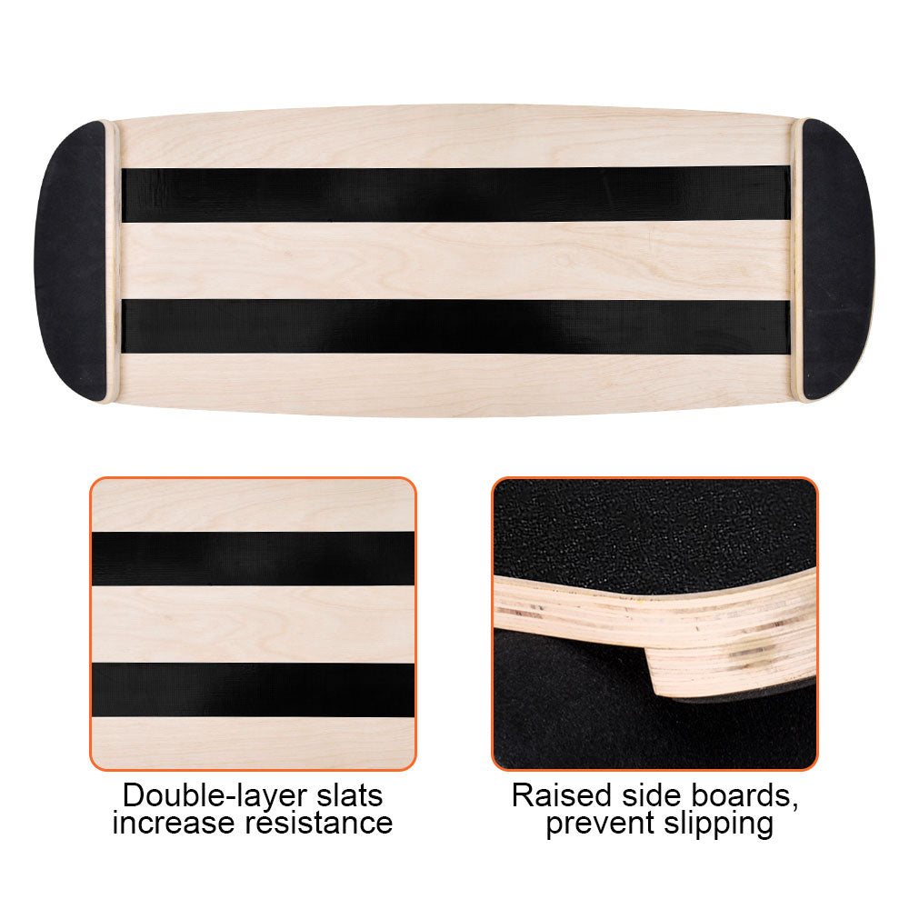 Wooden Balance Board Non-Slip Roller Board Home Fitness Balance Trainer Improves Core Stability for Snowboard Skateboard Surf Yoga Training Max Load 200kg - Image 7