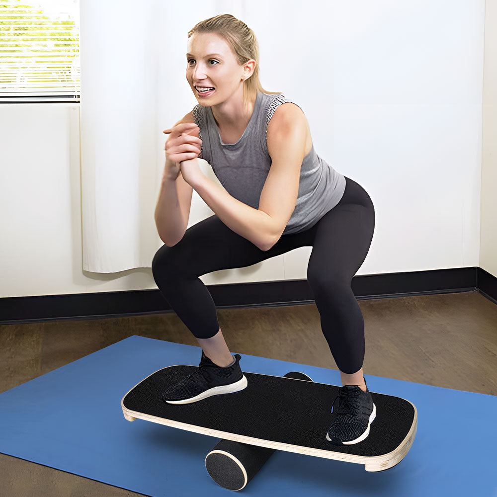 Wooden Balance Board Non-Slip Roller Board Home Fitness Balance Trainer Improves Core Stability for Snowboard Skateboard Surf Yoga Training Max Load 200kg - Image 8