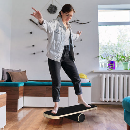 Wooden Balance Board Non-Slip Roller Board Home Fitness Balance Trainer Improves Core Stability for Snowboard Skateboard Surf Yoga Training Max Load 200kg - Image 9