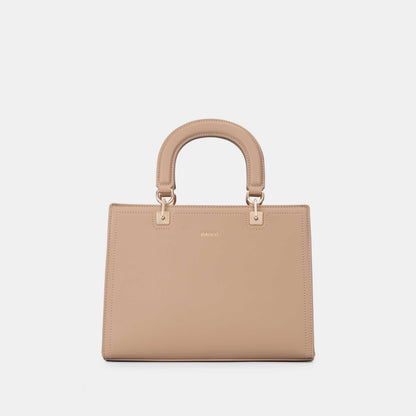 Bagco Valette Leather Satchel-Beige