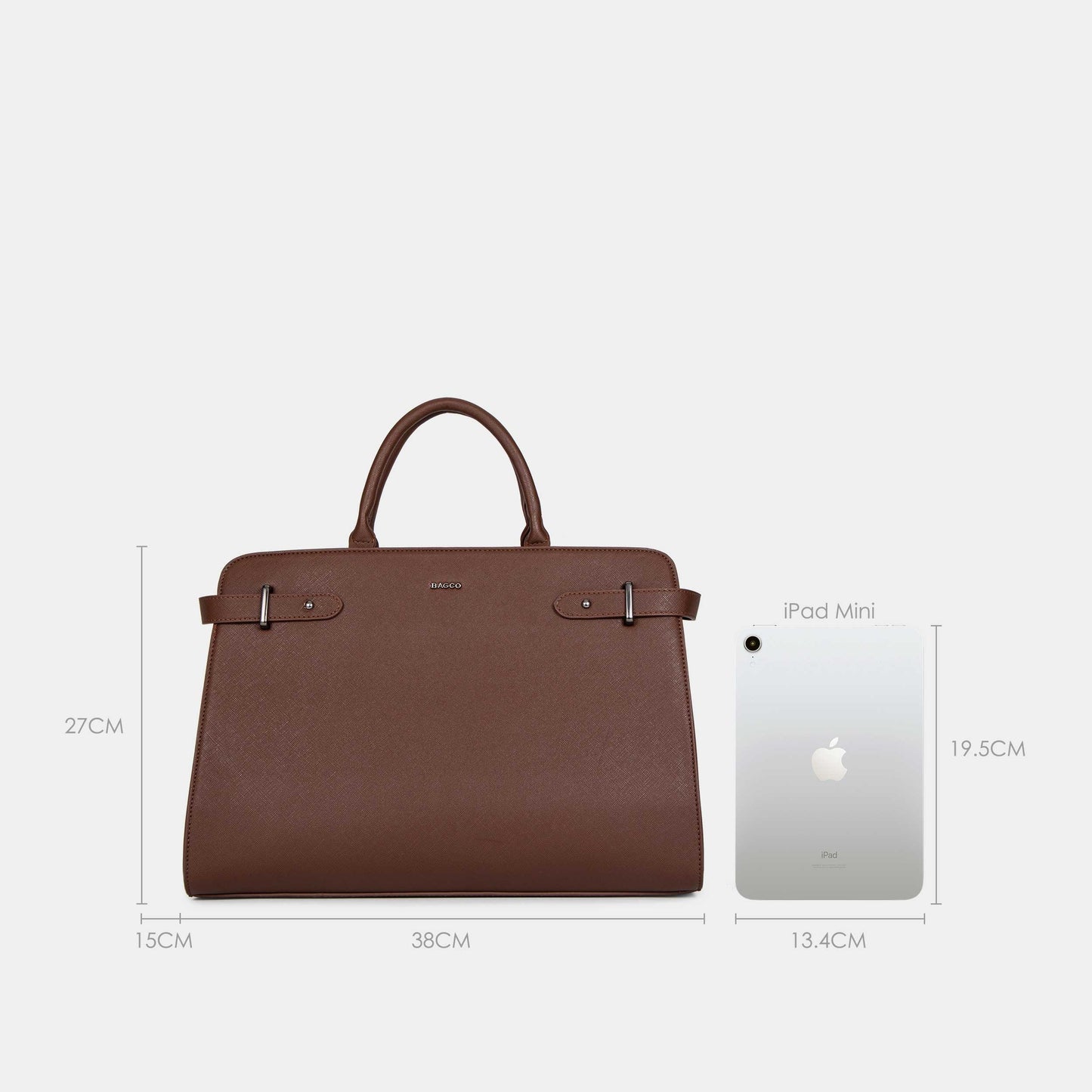 Bagco Bravura Leather Tote Set-Black - Image 5