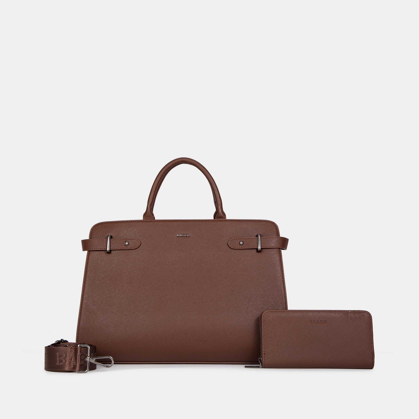 Bagco Bravura Leather Tote Set-Wine Red - Image 2