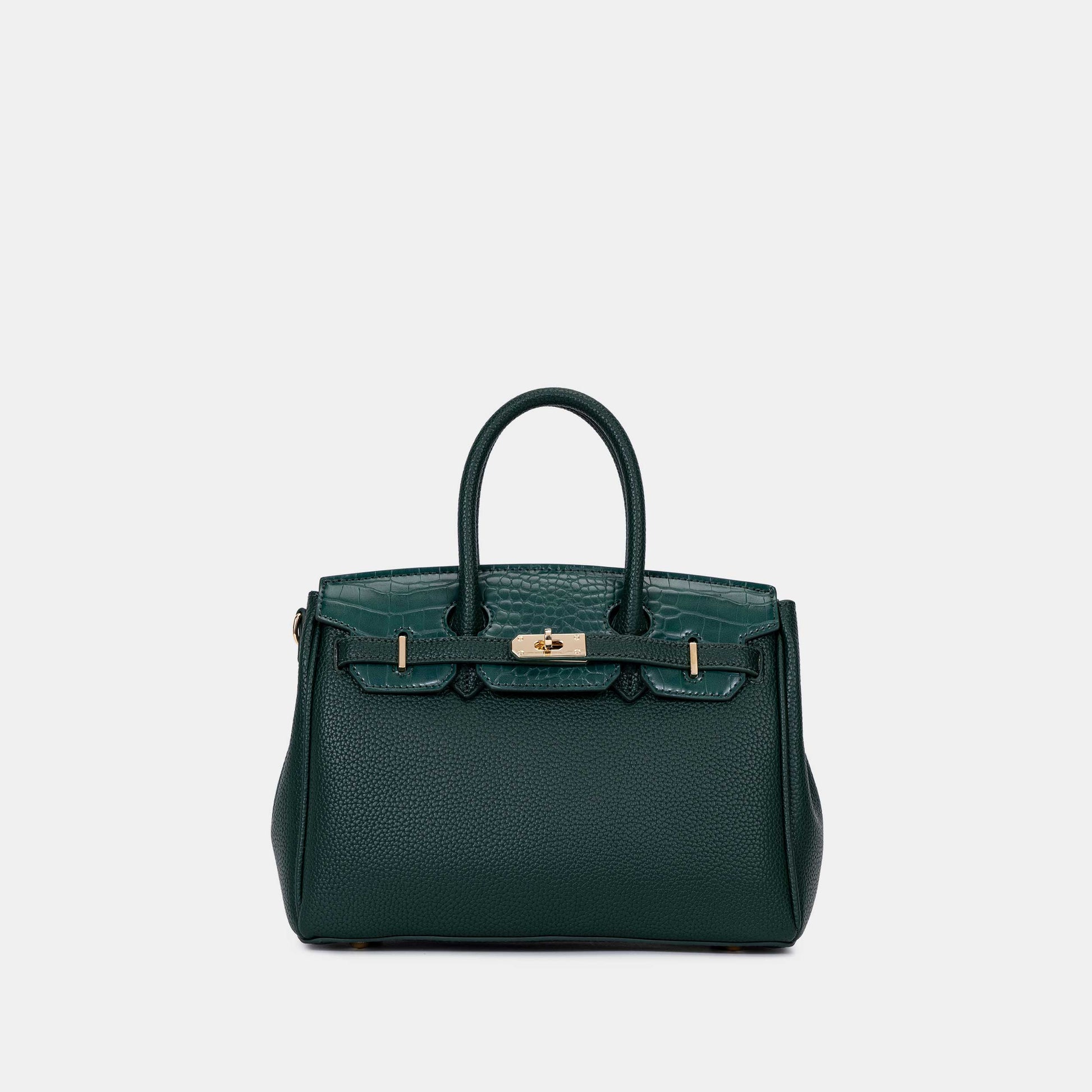Chrisbella Elodie Leather Satchel-Green