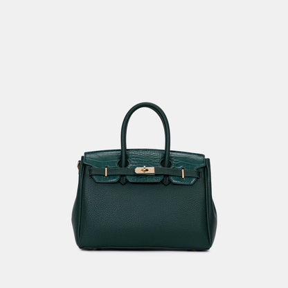Chrisbella Elodie Leather Satchel-Green