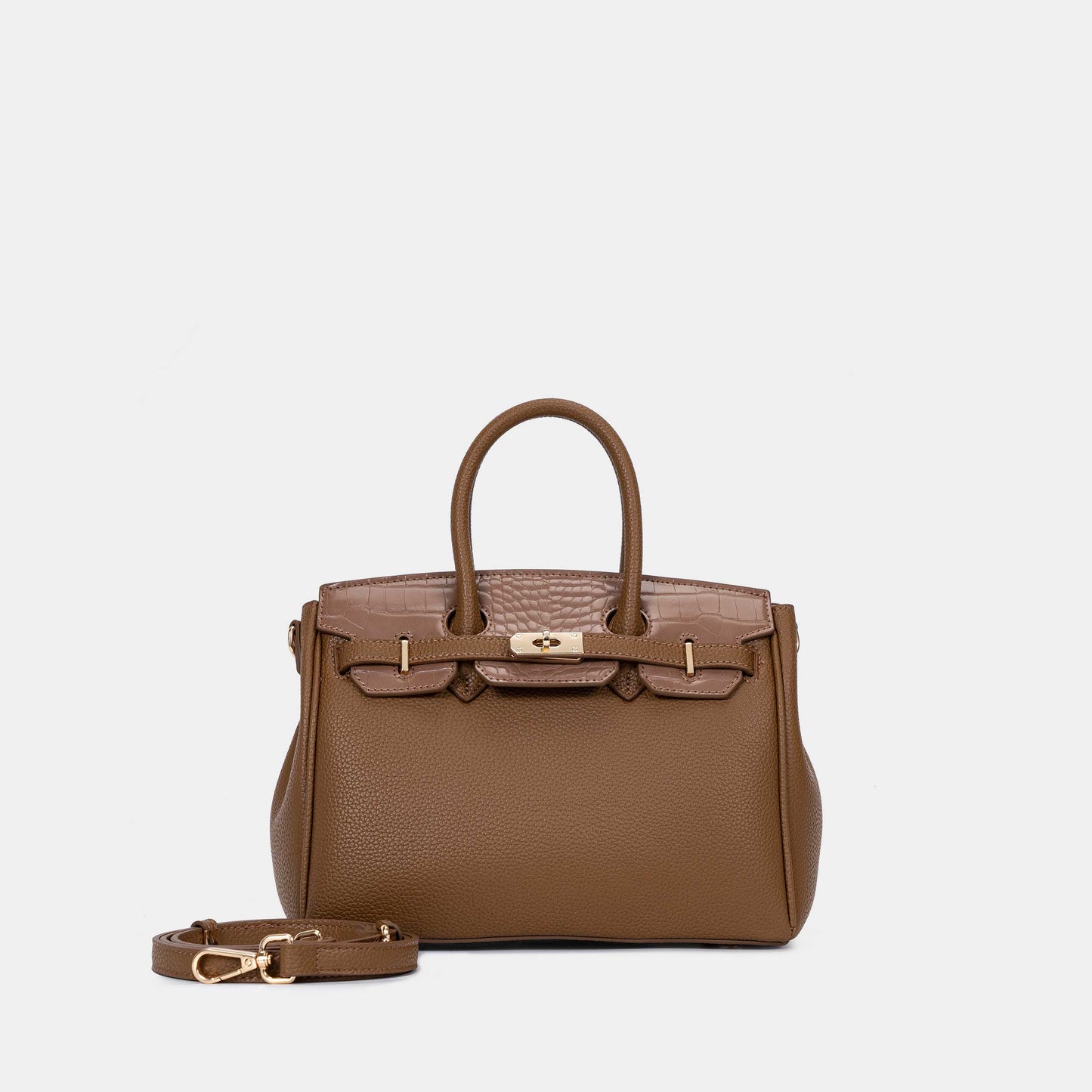 Chrisbella Elodie Leather Satchel-Khaki - Image 7