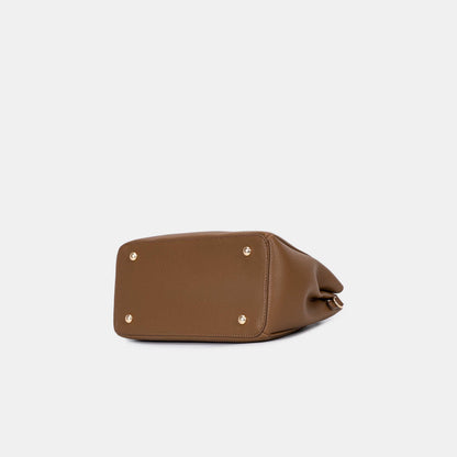 Chrisbella Elodie Leather Satchel-Mud - Image 3
